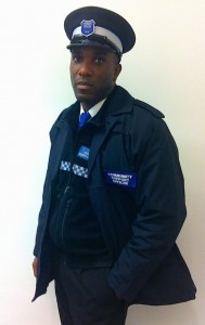 Phoenix James on set filming scenes as a Community Police Officer