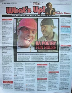 Phoenix James in the Press for Performance Poetry and Spoken Word in 2006