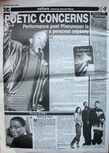 Phoenix James in the Press for Performance Poetry & Spoken Word 2002