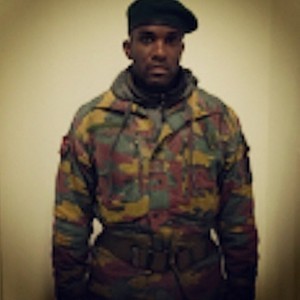 Phoenix James dressed for filming as a Kenyan UDF Soldier