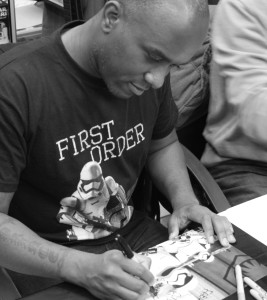 Phoenix James - Star Wars: The Force Awakens First Order Stormtrooper Actors Autograph Signing at Pulp's Toys in Paris, France Episode 7 8 9 VII VIII IX