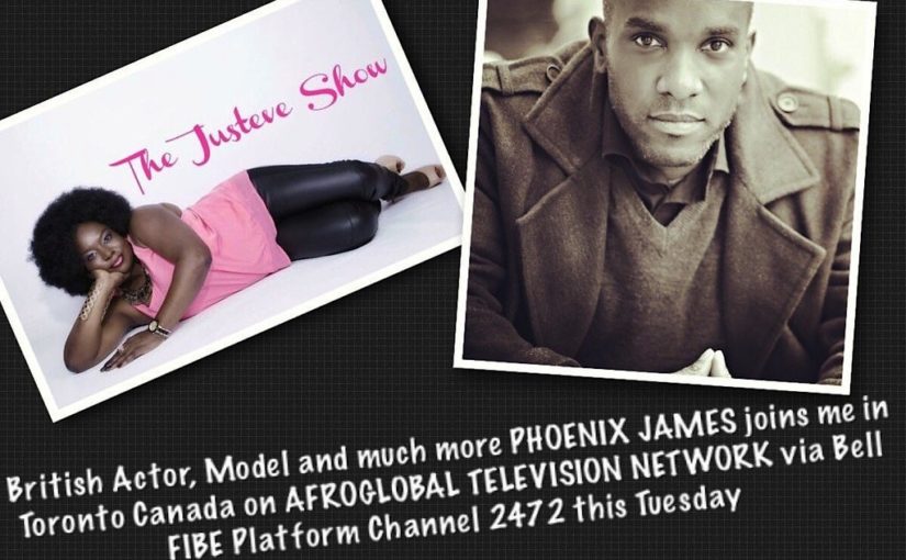 Phoenix James on the Justeve Show on Afroglobal TV Toronto, Canada