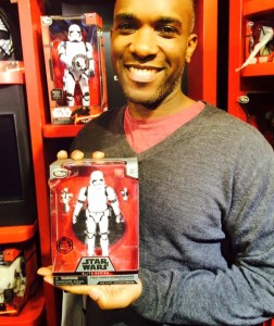 Actor Phoenix James at the Disney Toy store on Force Friday. Star Wars Episode VII - The Force Awakens.