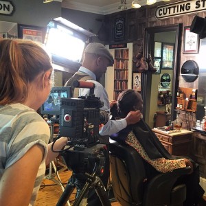 Actor Phoenix James on set for Wailing Banshee video shoot at Equinox Gentlemans Refinery Barber Shop - Southampton