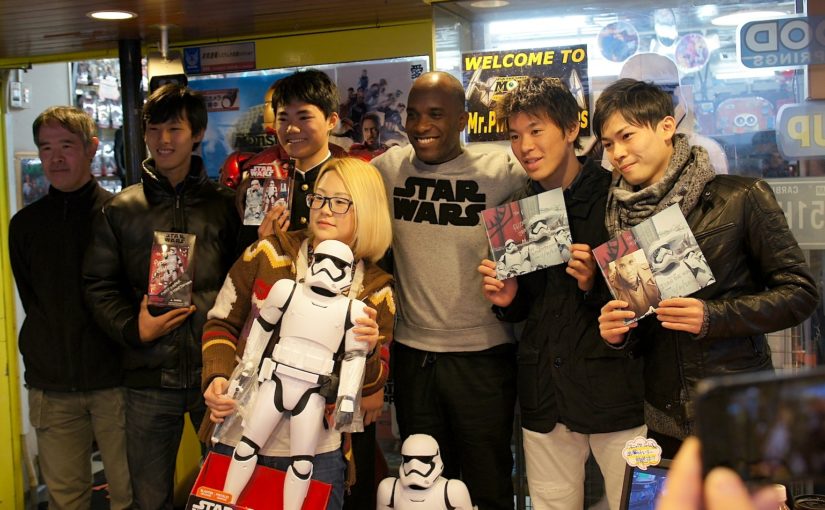 First Order Stormtrooper Actor Phoenix James at Monster Japan Toy Store in Tokyo 6