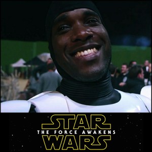 Actors Phoenix James - First Order Stormtrooper - Star Wars: The Force Awakens. Disney & Lucasfilm Ltd Episode 7 8 9 VII VIII IX