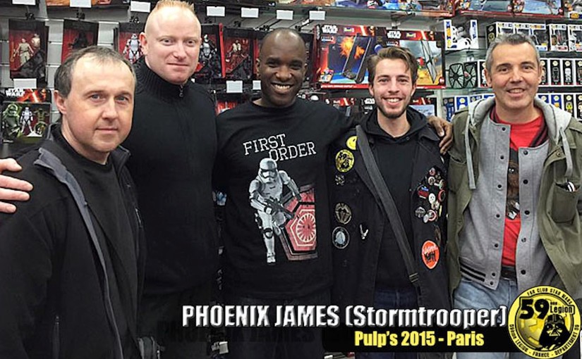 Phoenix James - Star Wars First Order Stormtrooper Actors at Pulps Toys in Paris Episode 7 8 9 VII VIII IX