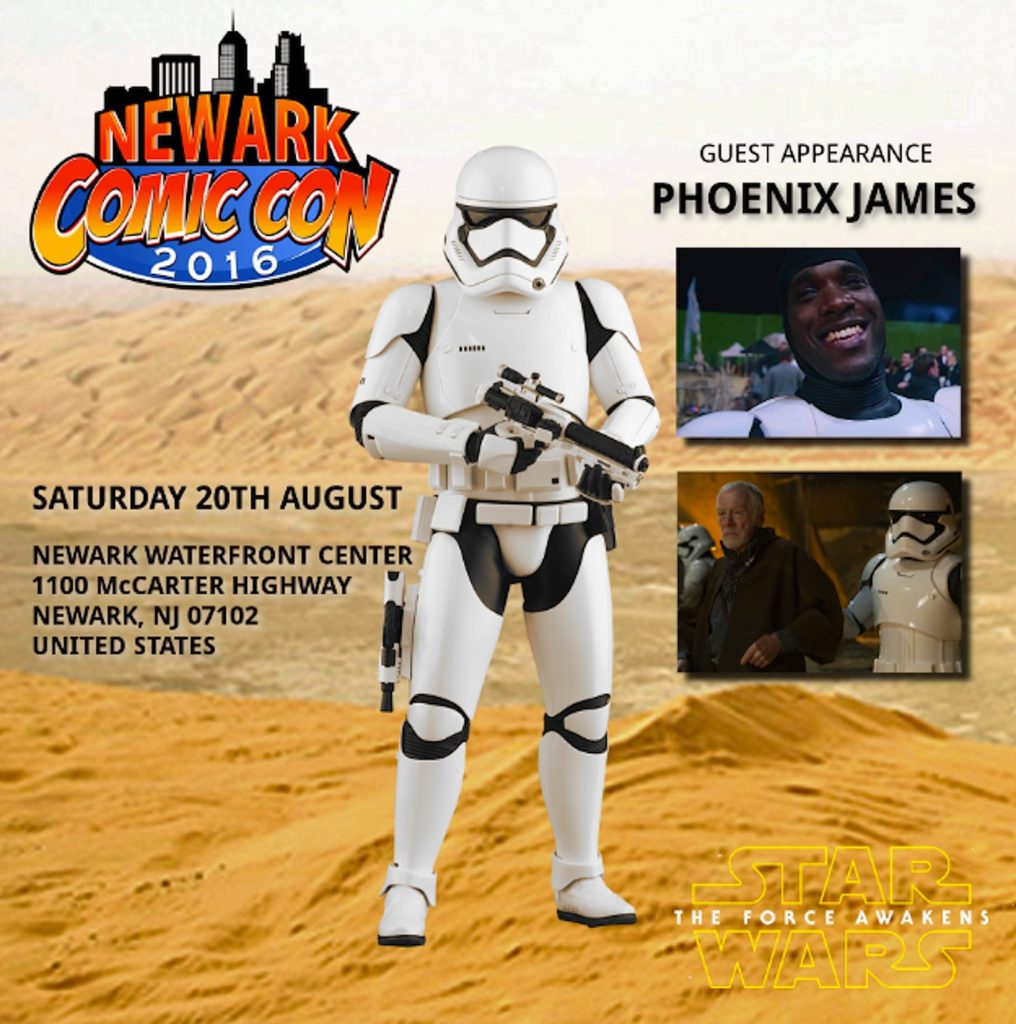 Phoenix James Star Wars First Order Stormtrooper Actor Newark Comic Convention New Jersey United States