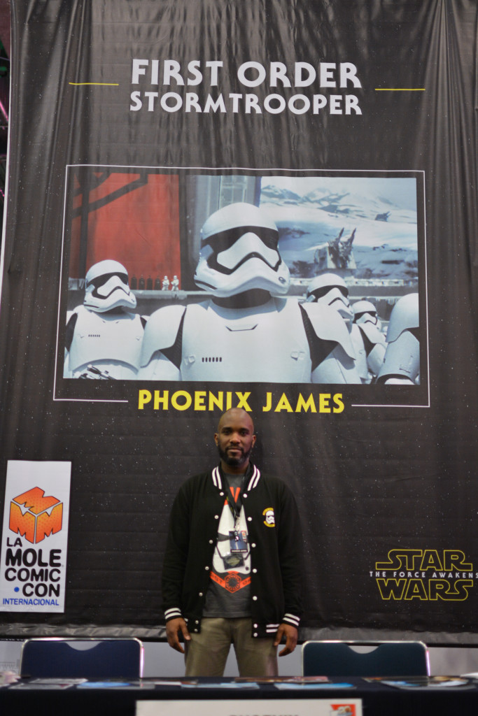 Phoenix James - Star Wars First Order Stromtrooper Actor at La Mole Comic Con in Mexico - Photo by Marianne Perez Mooren