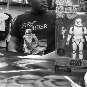 Phoenix James - Star Wars The Force Awakens First Order Stormtrooper Actor Autograph Signing at Pulp's Toys in Paris, France 14