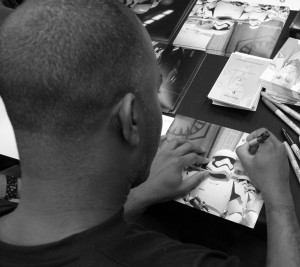 Phoenix James - Star Wars The Force Awakens First Order Stormtrooper Actor Autograph Signing at Pulp's Toys in Paris, France 2 Episode 7 8 9 VII VIII IX