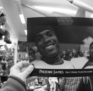 Phoenix James - Star Wars The Force Awakens First Order Stormtrooper Actors Autograph Signing at Pulp's Toys in Paris, France 4 Episode 7 8 9 VII VIII IX