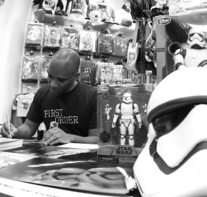 Phoenix James - Star Wars The Force Awakens First Order Stormtrooper Actor Autograph Signing at Pulp's Toys in Paris, France 8
