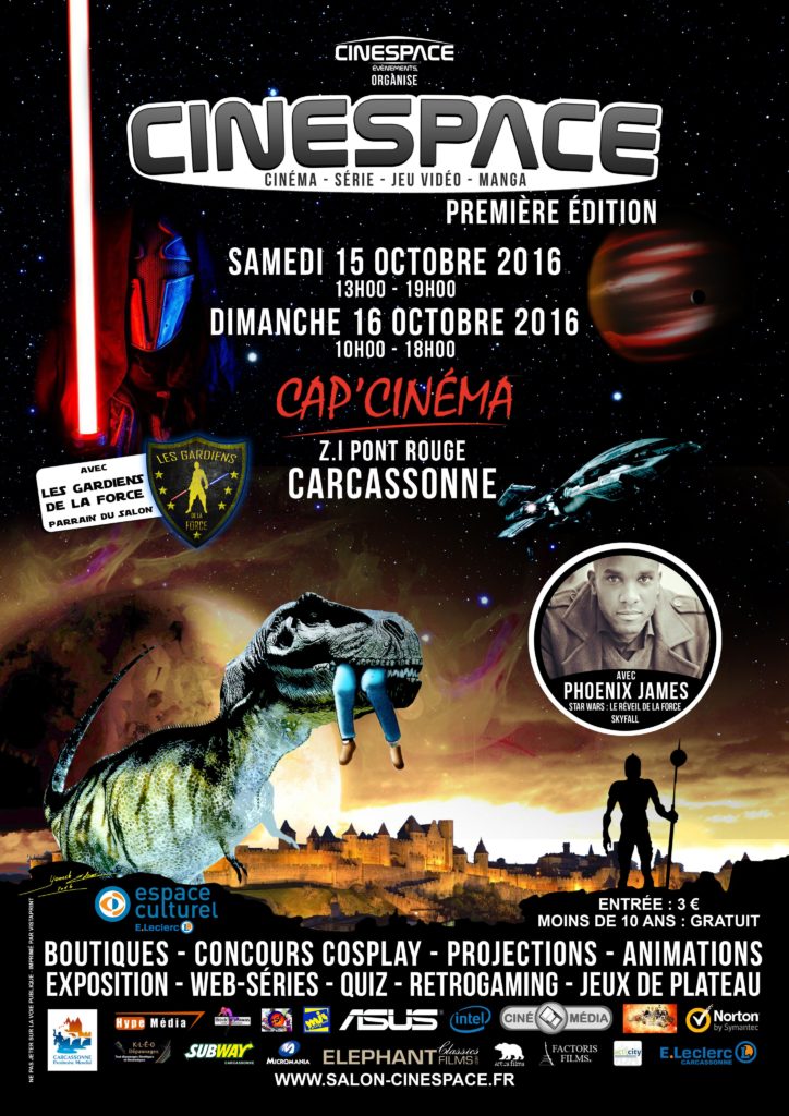 Phoenix James will be guest appearing at the 1st edition of CineSpace on 15th-16th October at Cap'Cinéma in Carcassonne southern France